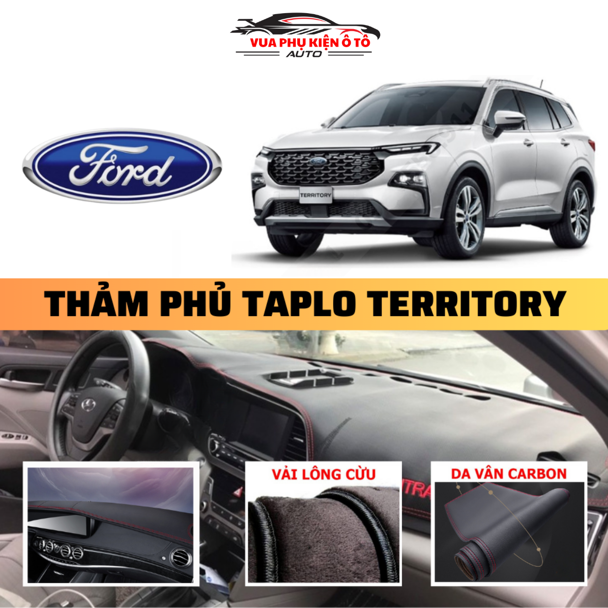 Thảm phủ taplo xe Ford Territory 2023 cao cấp 2023