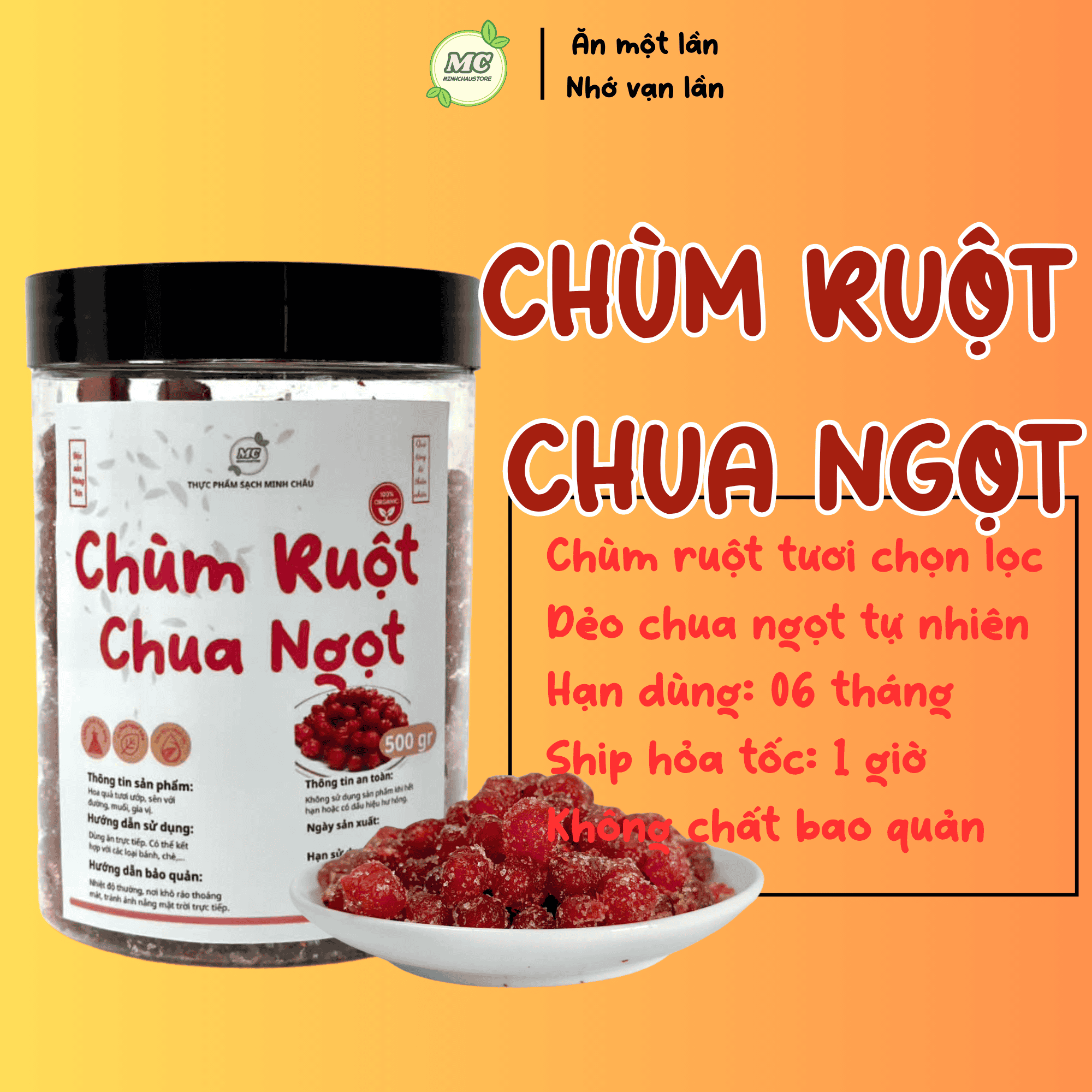 Chùm ruột sấy dẻo cay vị chua ngọt - 250g/500g/1KG, ăn vặt ngon lạ từ Việt Nam - MINH CHÂU Food- ăn một lần nhớ vạn lần