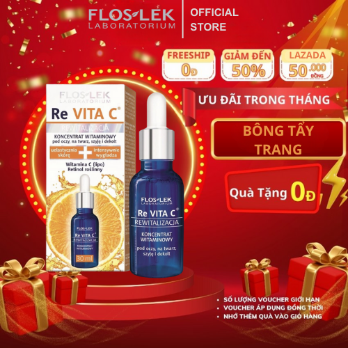 Serum vitamin C Floslek - tinh chất dưỡng ẩm làm sáng - giảm nhăn và trẻ hóa da Re Vita C 30ml