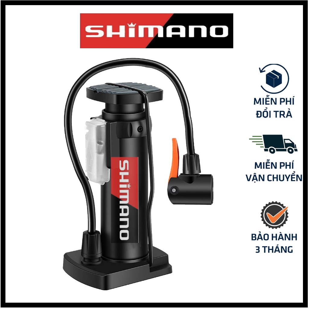 Bơm xe máy xe đạp nhỏ gọn SHIMANO đầu van đa năng