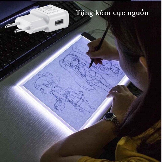 Bảng hắt sáng A4 điều chỉnh 3 cấp độ sáng (Kèm Củ sạc)