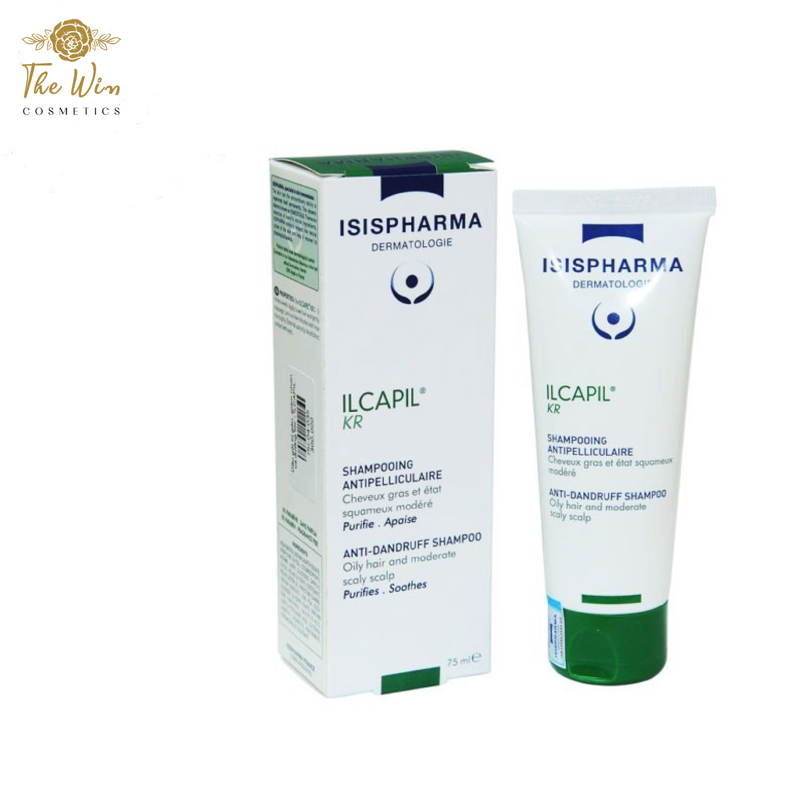 Dầu gội hết gàu, rụng tóc, da dầu và dưỡng tóc ILCAPIL KR - ISIS Pharma, chai 75 ml, sản xuất tại Pháp