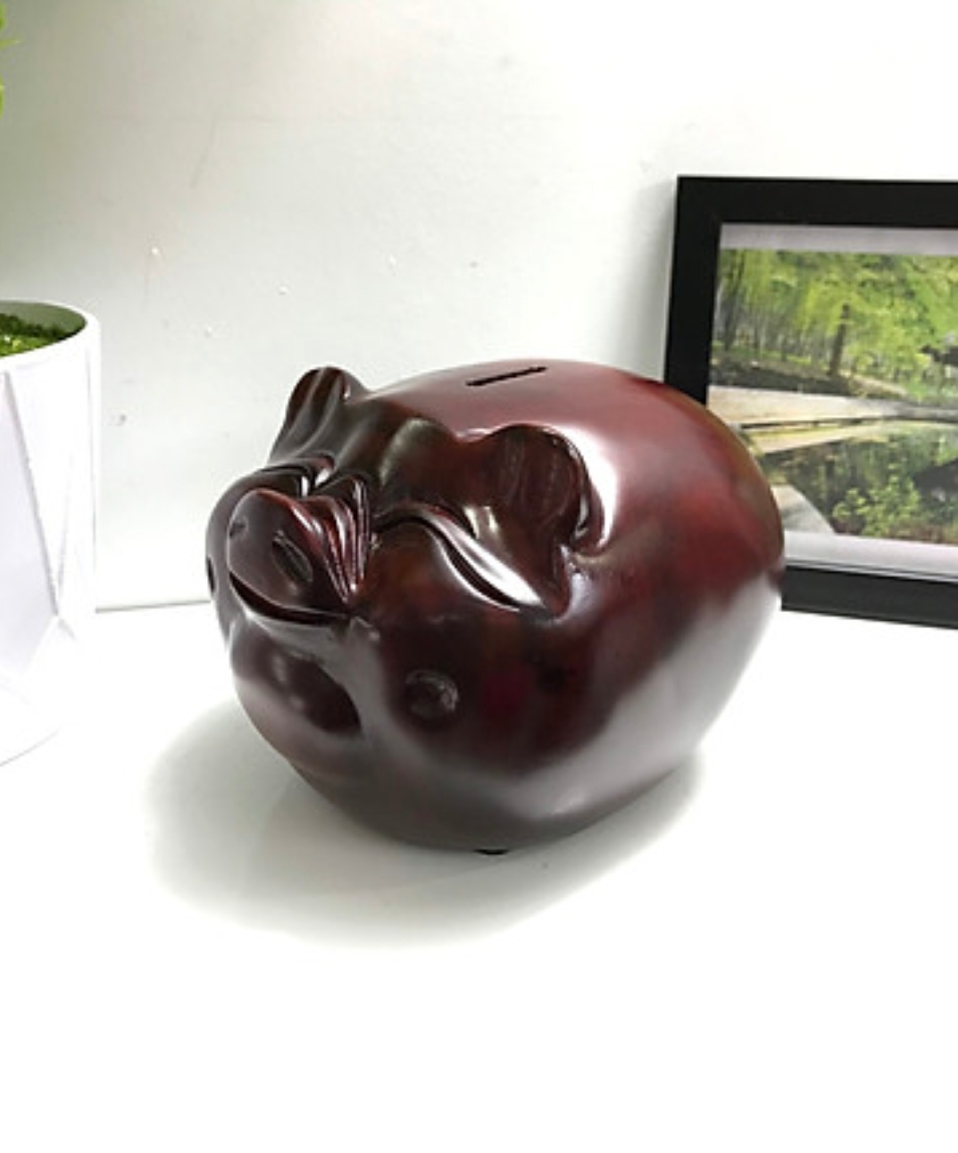 Ống heo tiết kiệm bằng gỗ- loại trung 19X20X16cm
