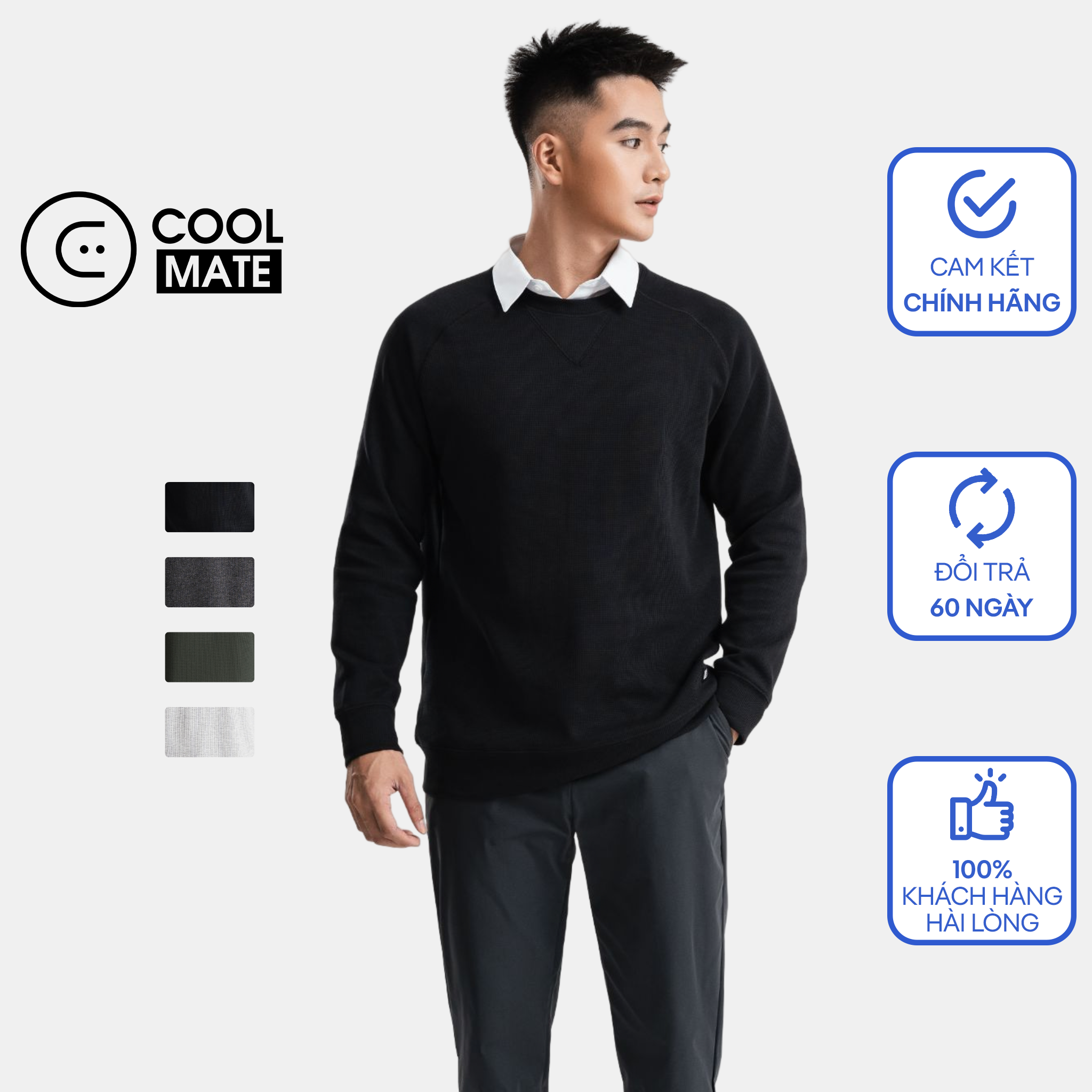 Áo nỉ dài tay sweater Lifewear thoải mái khi mặc thương hiệu Coolmate