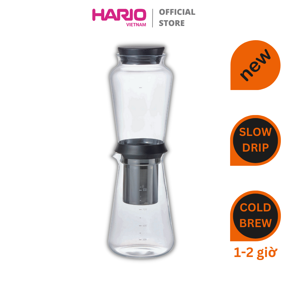 Bình pha cà phê cold brew nhỏ giọt chậm slow drip brewer Hario Shizuku SBS-5B 600ml