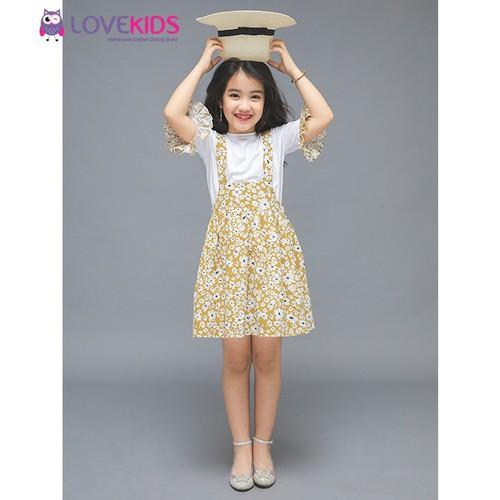 Set áo kèm váy yếm bé gái LoveKids – hoa nhí vàng