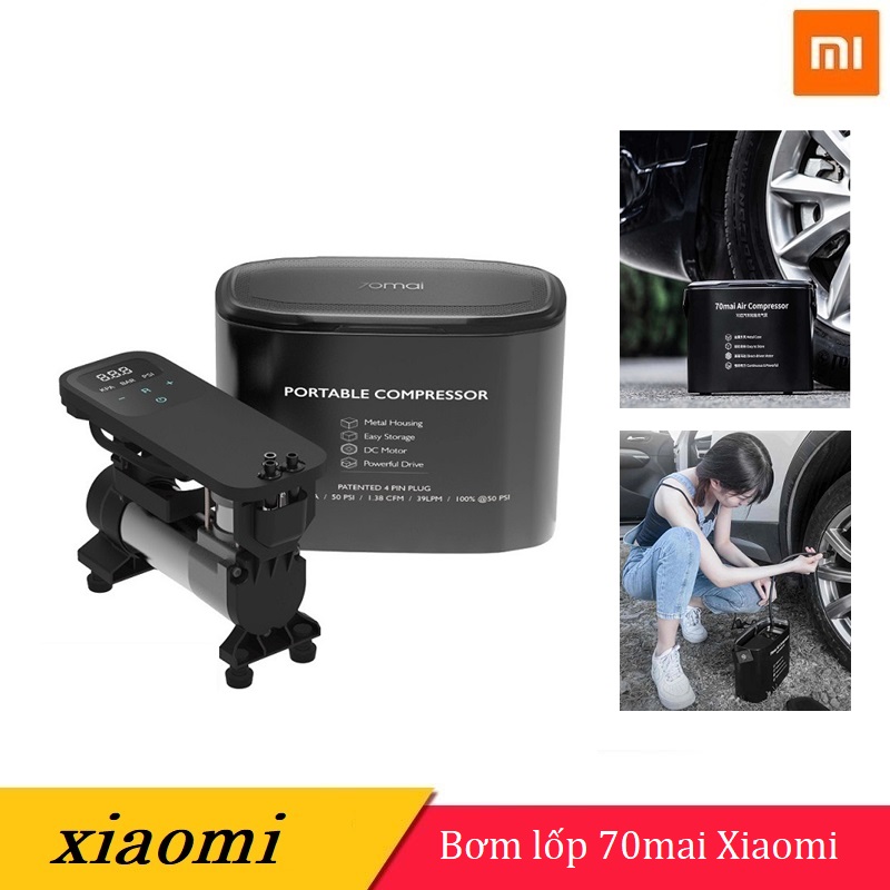 Bơm lốp mini cho xe hơi Xiaomi 70mai Air Compressor - BH 12 Tháng