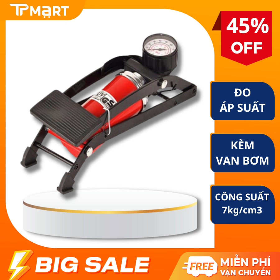 Bơm lốp xe máy đạp chân, bơm xe đạp xe máy cao cấp, bơm xe đạp, bơm hơi đạp chân đa năng tiện lợi dùng cho xe đạp, xe máy