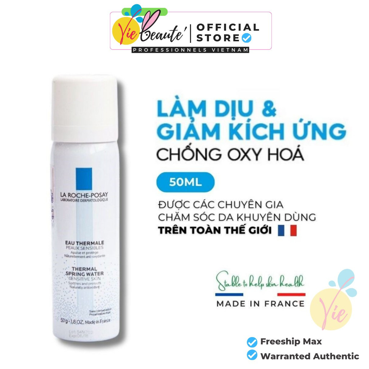 Xịt Khoáng LA ROCHE POSAY dưỡng ẩm, làm dịu da nhạy cảm La Roche-Posay Thermal Spring Water 50ml