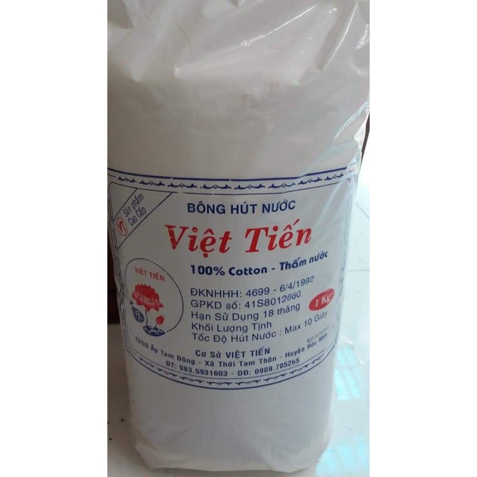 Bông gòn cuộn y tế Việt Tiến 500gr (bông hút nước) - 500gr, mềm mịn, dai, không bị tơi, dùng trong y tế, nha khoa, thẩm mỹ, vệ sinh cho em bé