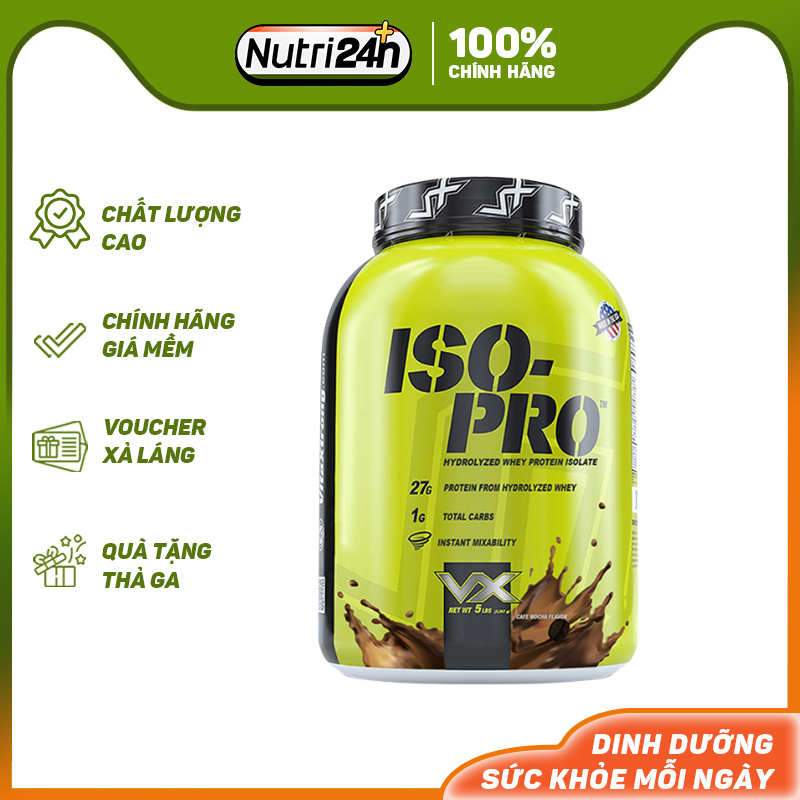 Vitaxtrong iso pro 5lbs 2.3kg sữa tăng c ơ 100% whey isolate hydrolyzed - chính hãng