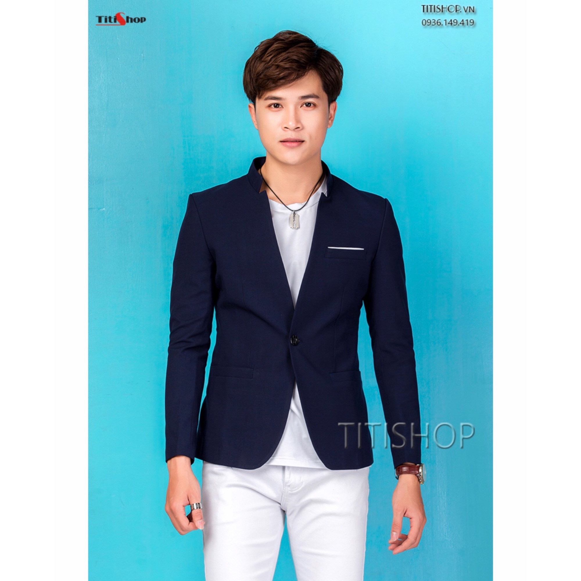 Aó vest Cách tân giả vest Titishop AGV15 Xanh