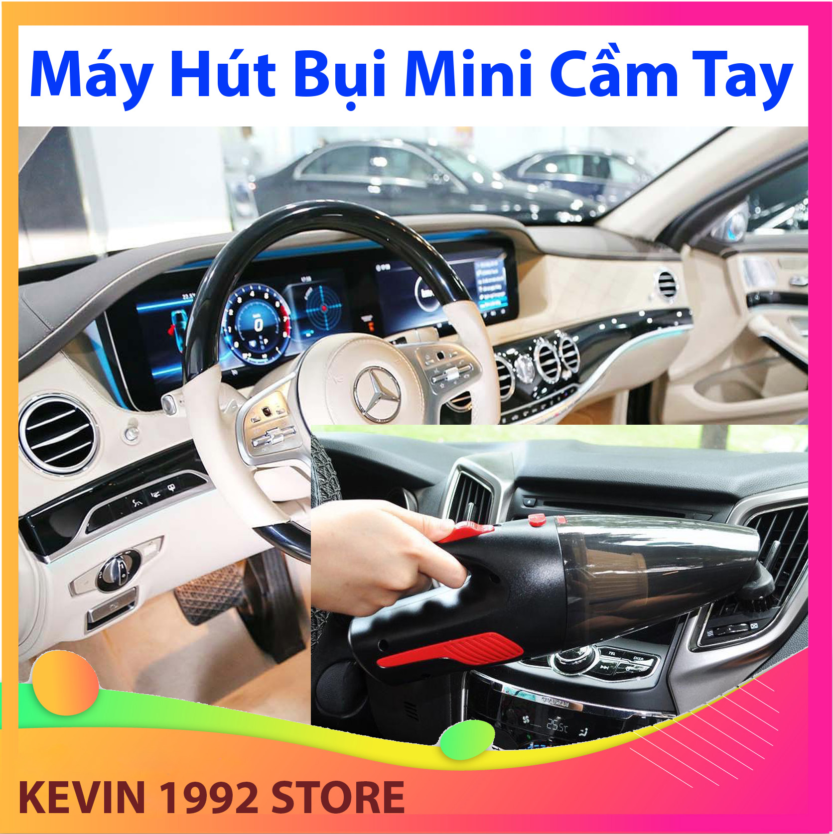 Máy Hút Bụi Cầm Tay Mini - Hút Bụi Ôtô 4in1 - Gia Đình 12V Công Suất 120W Hút Sạch Bụi Nhỏ, Lông Chó Mèo - KEVIN 1992 STORE