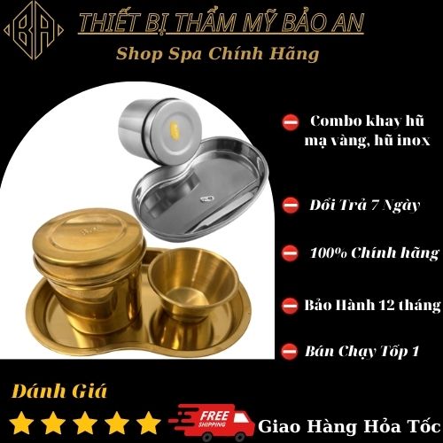 Khay Hạt Đậu , Hũ Inox mạ vàng cao cấp