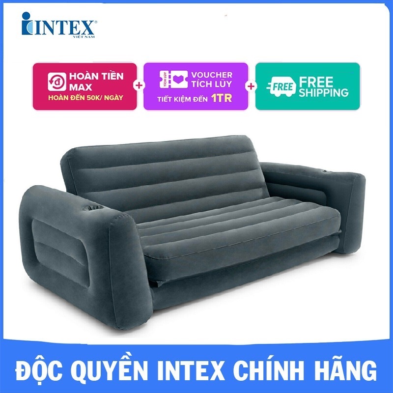 Ghế giường hơi đa năng đôi công nghệ mới INTEX 66552 - Ghế bơm hơi, Ghế đệm hơi-Tặng bơm điện hút xả 2 chiều trị giá 260k