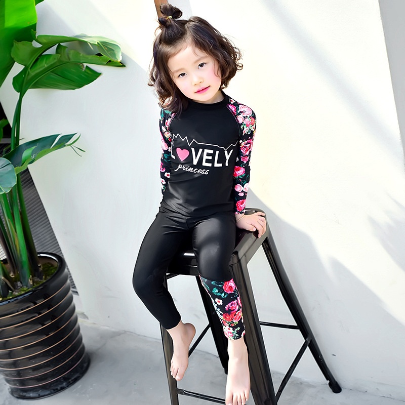 Đồ bơi tay dài quần dài đáng yêu cho bé gái