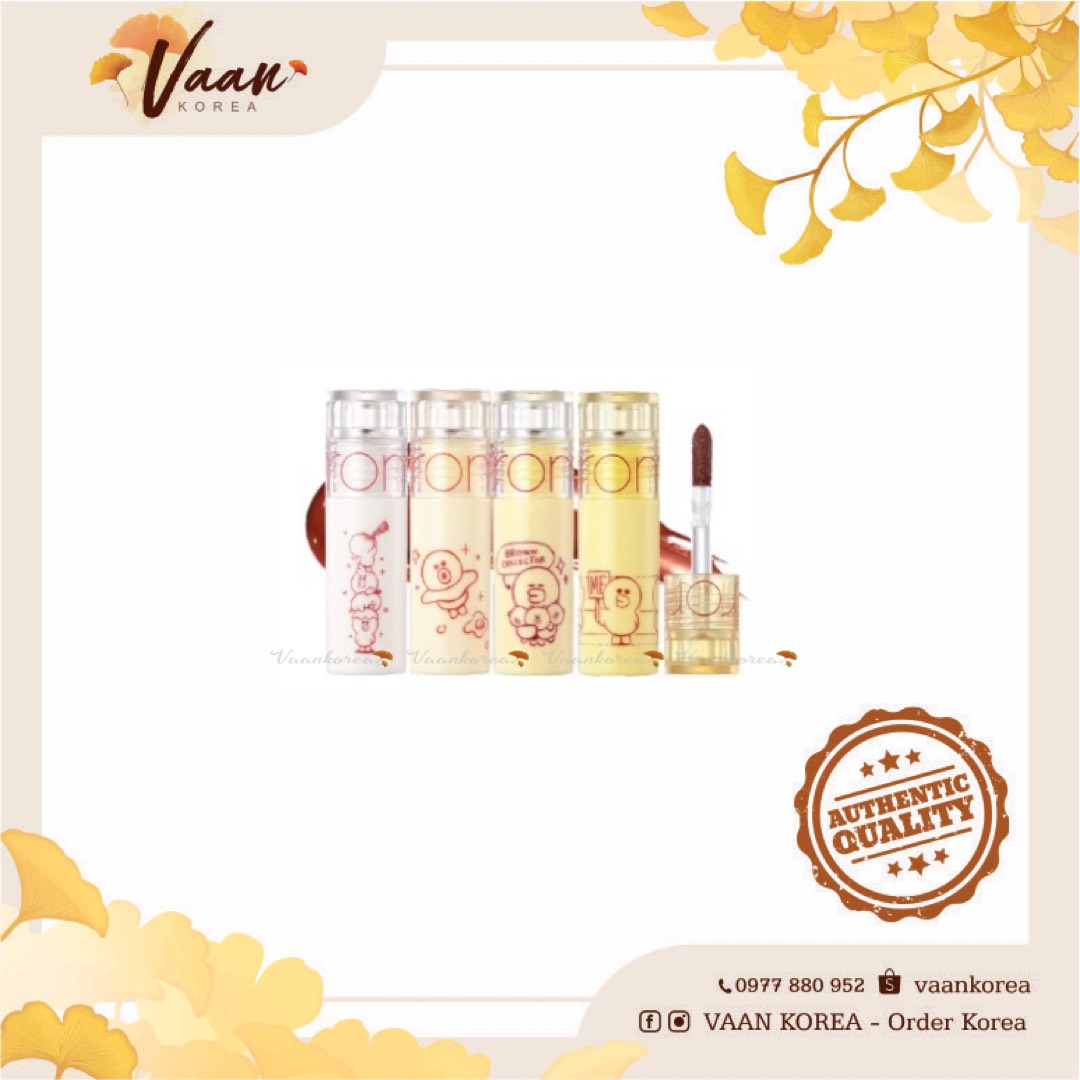 Son tint bóng Romand x Line Friends Juicy Lasting Tint Mini