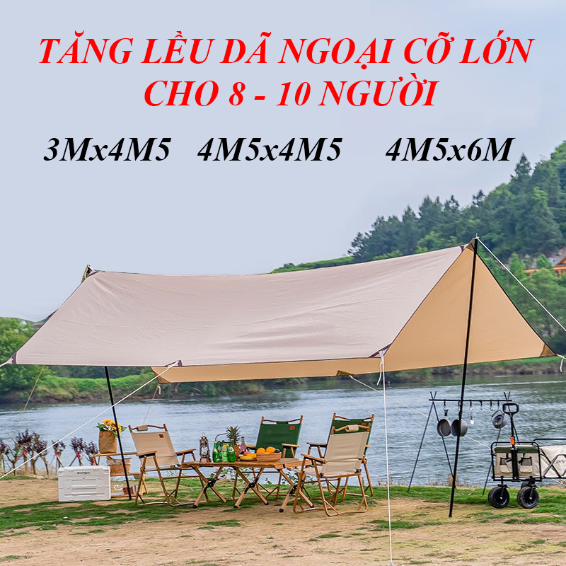 Tấm tăng dã ngoại chống thấm, chống tia uv – tăng bạt mái che vải tốt nhẹ bền