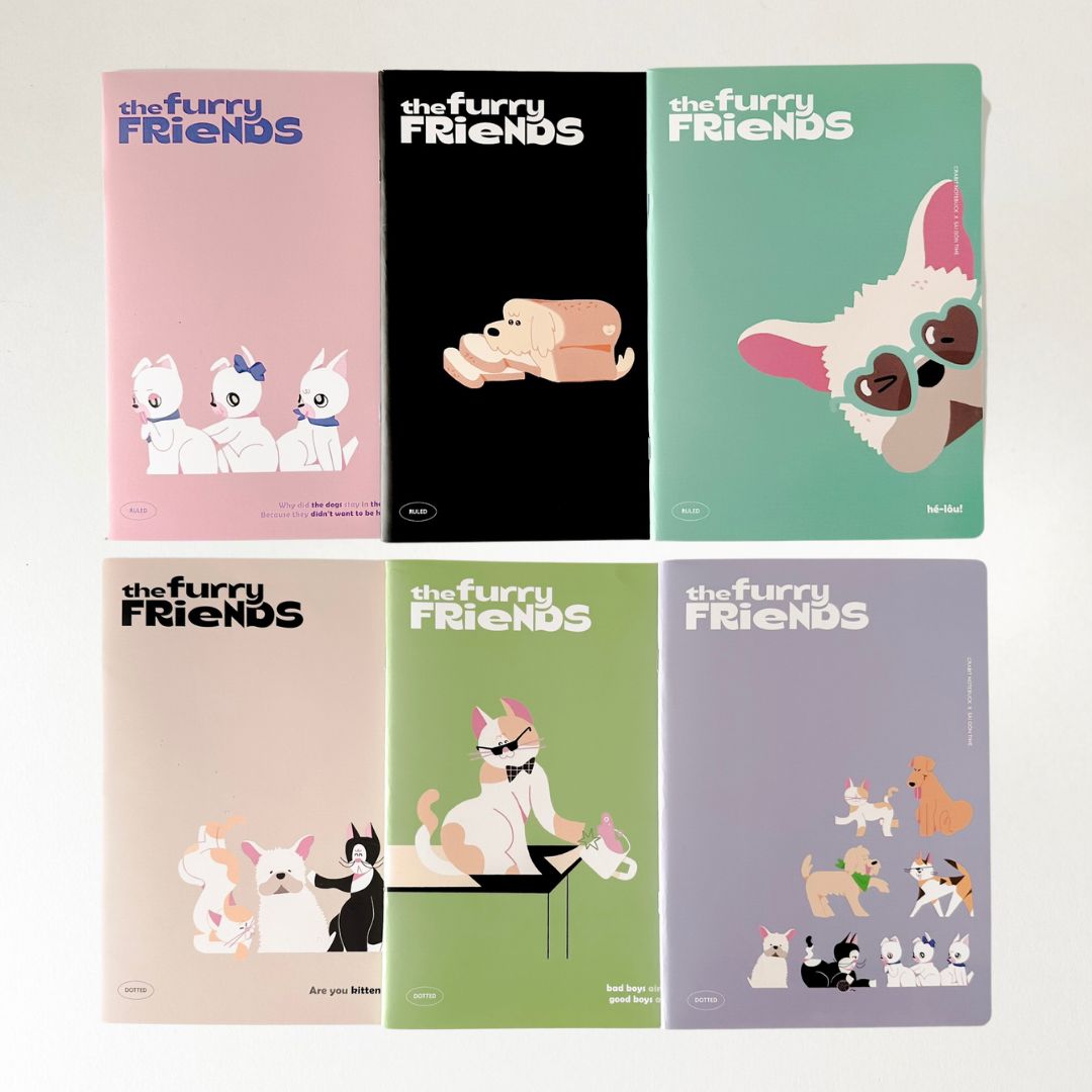 Vở 120 trang kẻ ngang chấm dot kẻ ô caro tập học sinh ghi chép Crabit x SGT The Furry Friends