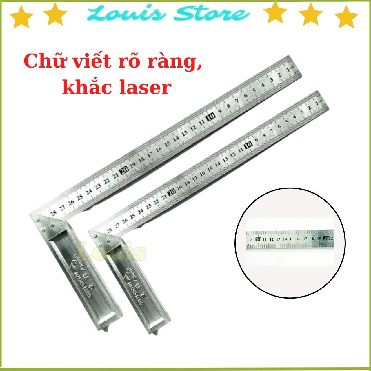 Thước eke đo góc vuông kim cương- nhiều cỡ 25cm-30cm-50cm