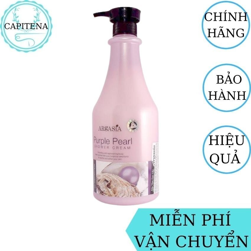 [FREESHIP] Sữa Tắm Dưỡng Trắng Da Argasia Ngọc Trai Malaysia CAPITENA giúp bật tông da, mịn màng, dưỡng da, dưỡng ẩm, trắng sáng - 1100ml (Màu Tím)
