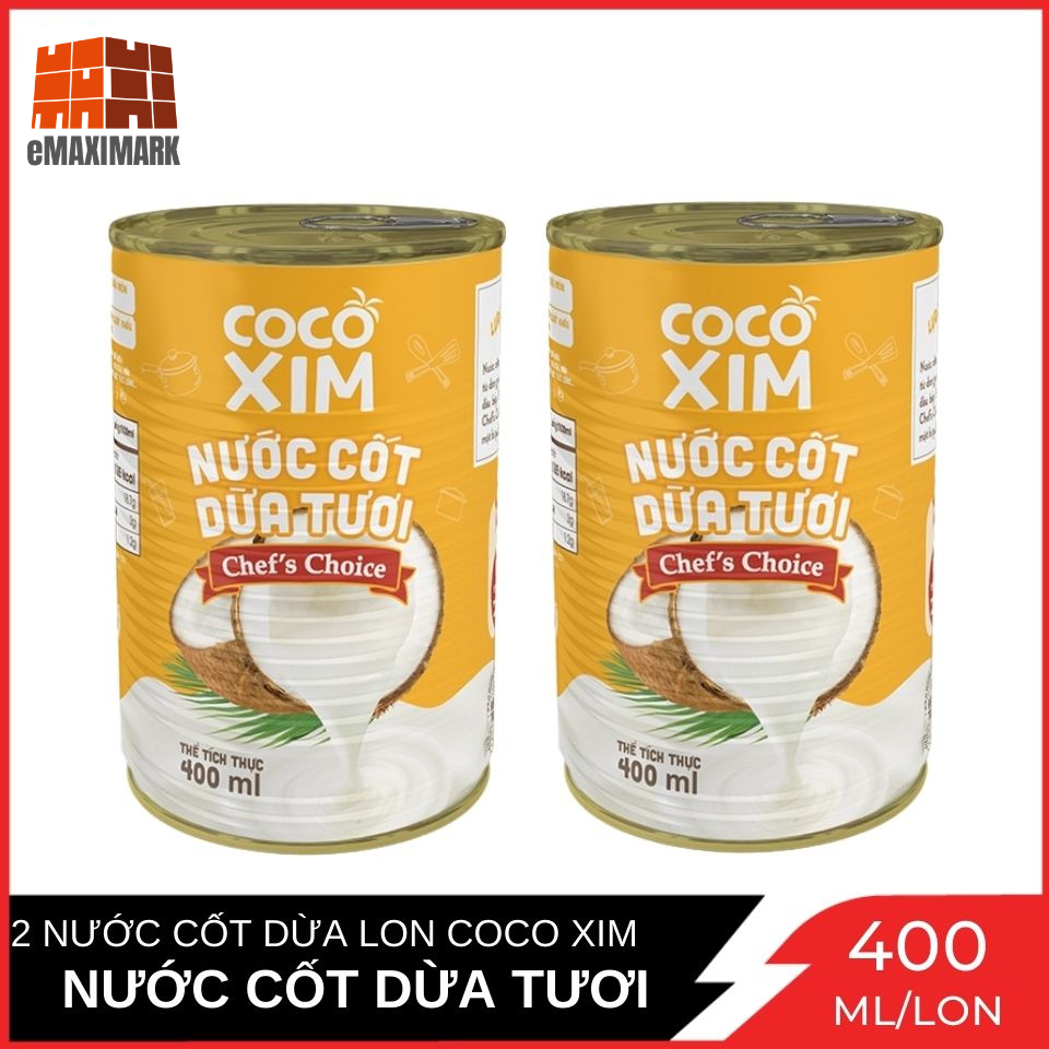 Combo 2 lon nước cốt dừa tươi chefs choice lon 400ml x2