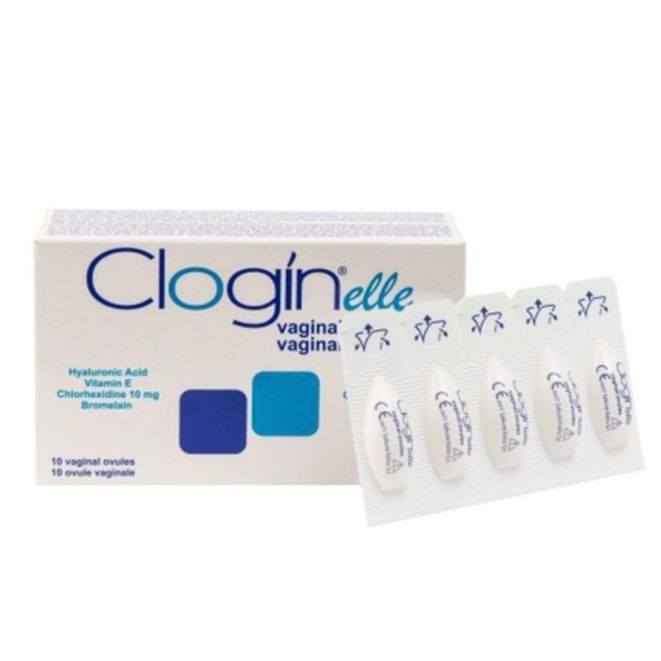 Viên đặt phụ khoa Clogin elle (Ý). Tác dụng trong các trường hợp ngứa, rát, mẩn đỏ có dấu hiệu của b