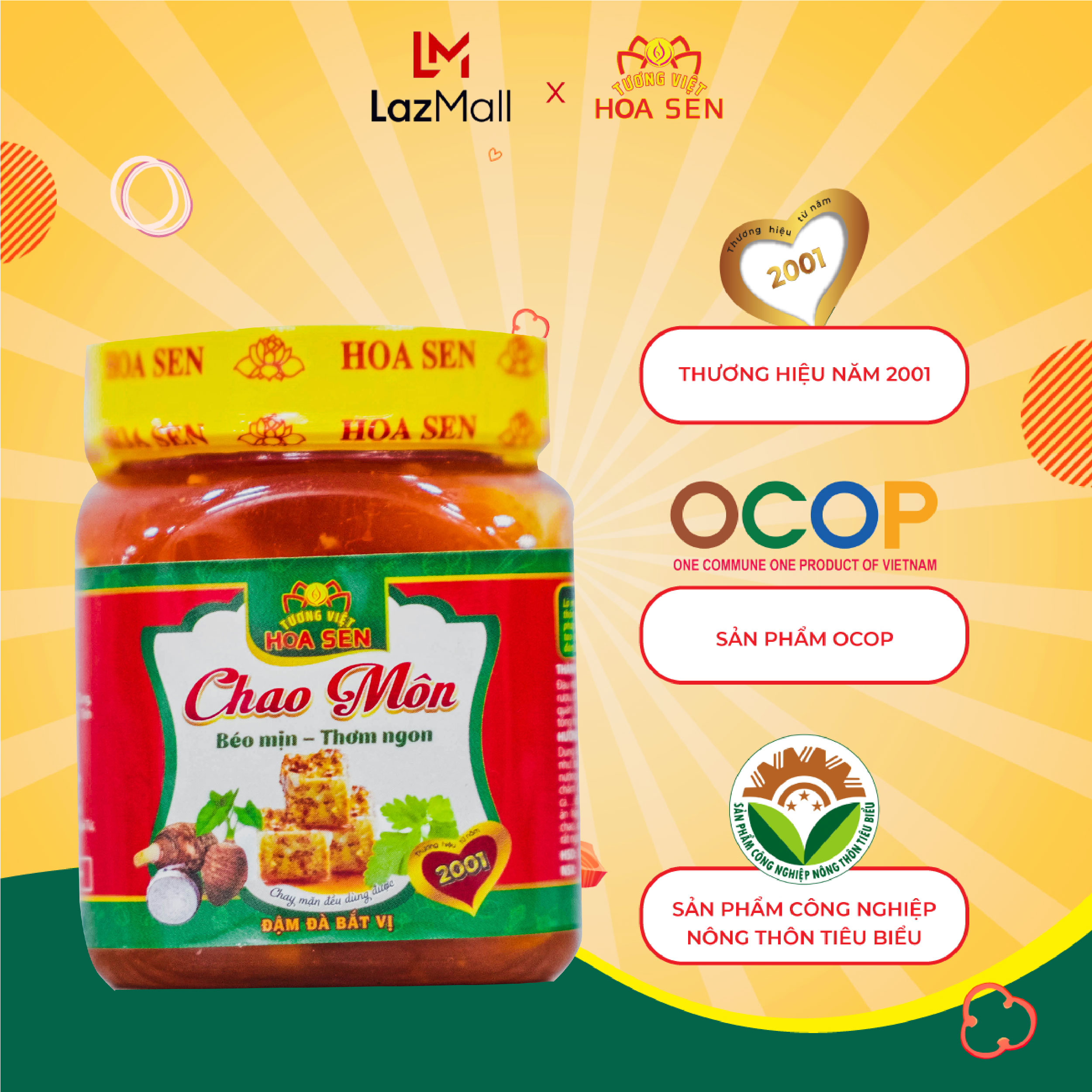 Chao môn đậu nành Tương Việt Hoa Sen siêu béo