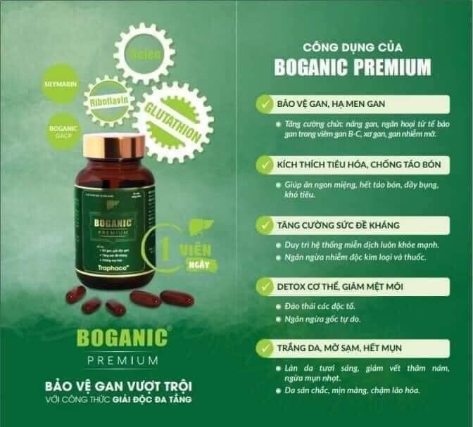 Chai 30 viên giải độc gan boganic premium phiên bản cao cấp