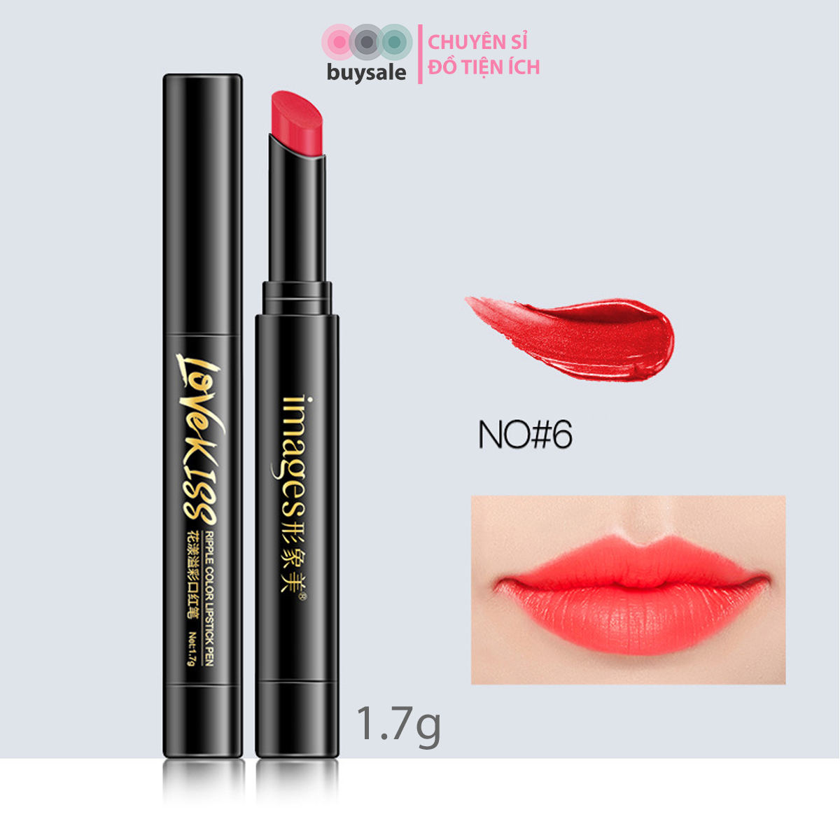 [HCM]Son thỏi mini lâu trôi bền màu Lovekiss - Đỏ quyến rũ No.06 - buysale - MP001
