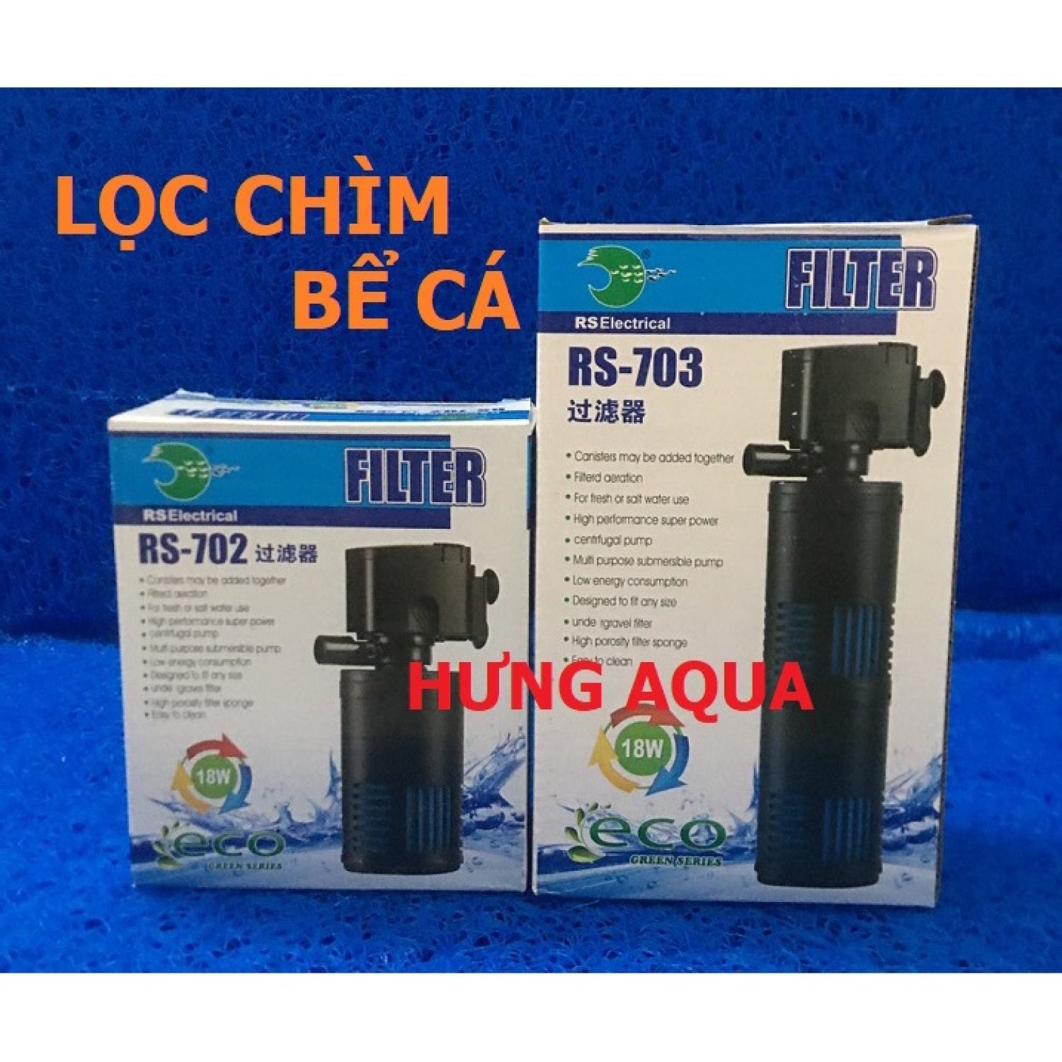 Máy lọc nước bể cá, máy lọc bể cá rs-702/ rs-703 18w lọc vi sinh cho hồ cá