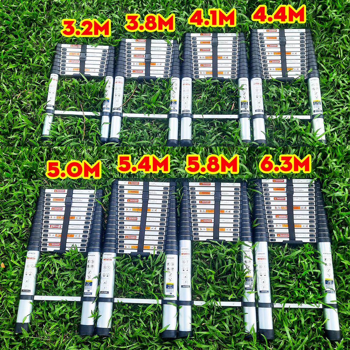 Thang nhôm rút đơn xếp gọn nakata ty-611 cao 3.2m, ty-612 cao 3,8m, ty-613 cao 4,1m, ty-614 cao 4,4m, ty-615 cao 5.0m, ty-616 cao 5.4m, ty-617 cao 5.8m, ty-618 cao 6.3m. bảo hành 2 năm, thang điện lực