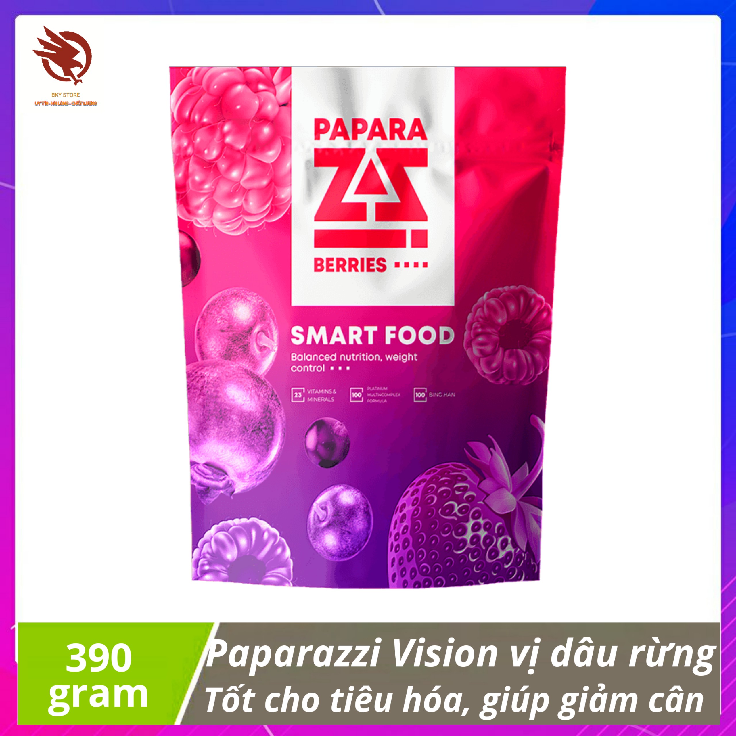 Paparazzi Vision - Bữa ăn dinh dưỡng lành mạnh đa Protein vị dâu rừng - gói 390gr