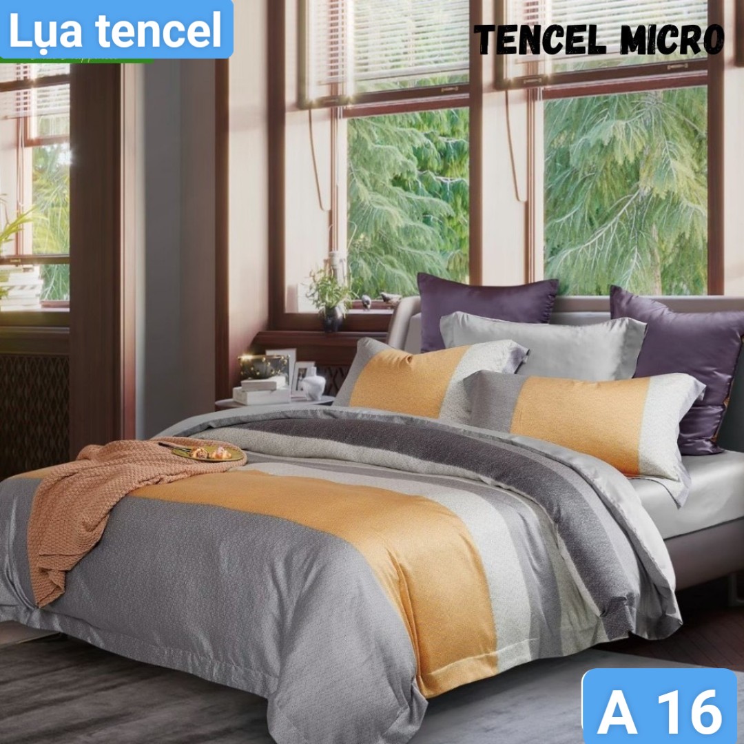 [HCM]Bộ drap gối Tencel vải nhập Hàn Quốc đỉnh cao mát  mềm mại {4 món }