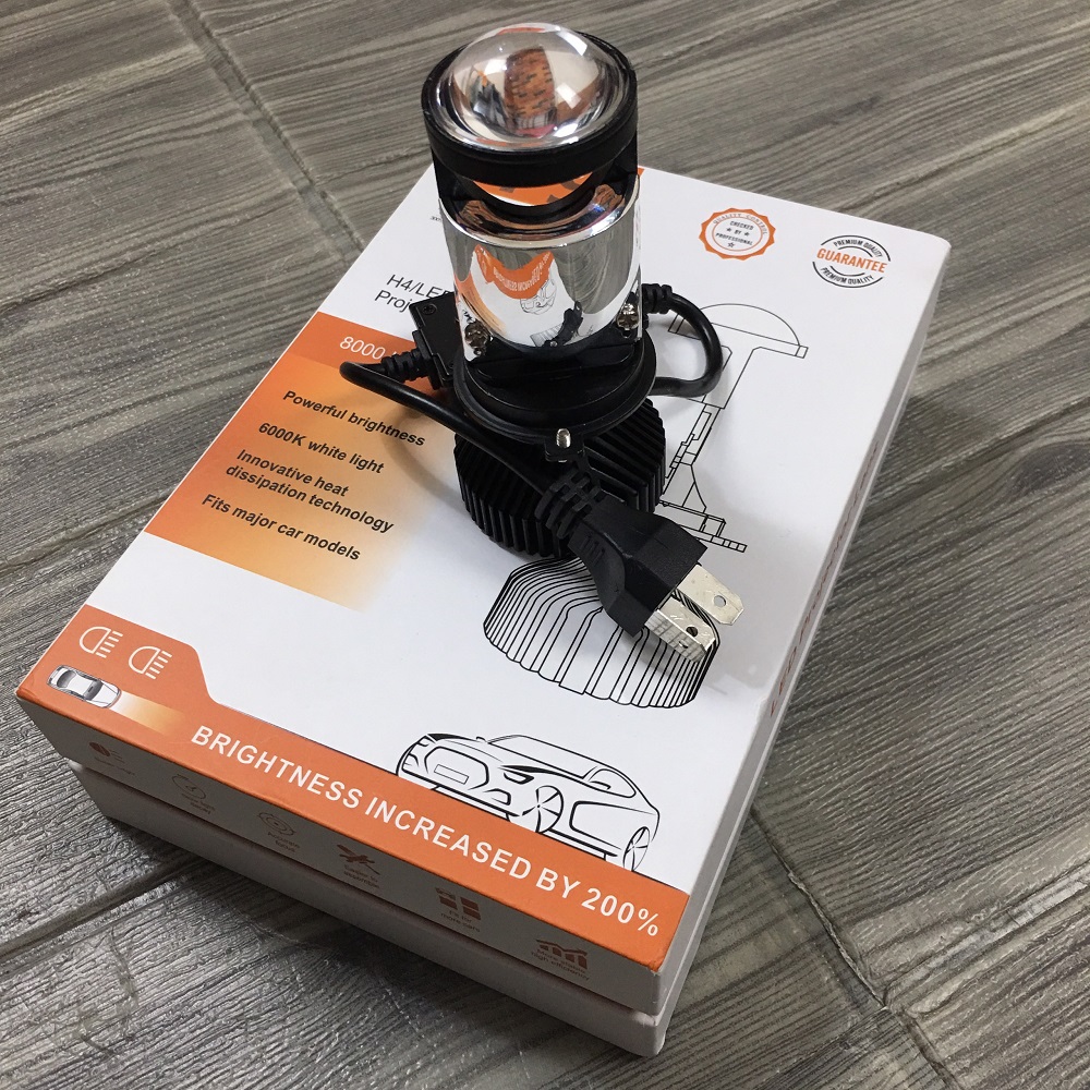 Đèn pha LED bi cầu Y9 siêu sáng ánh sáng gom chân H4