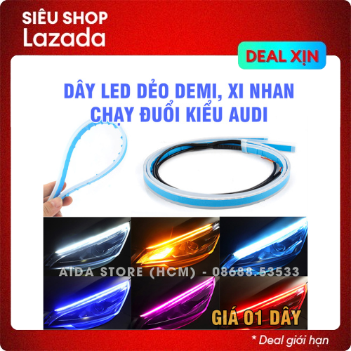 [VOUCHER 10% TỪ 15/5-17/5] 01 dây đèn LED xe máy dẻo lắp demi xi nhan chạy đuổi kiểu Audi cho xe máy ô tô - DC 12v