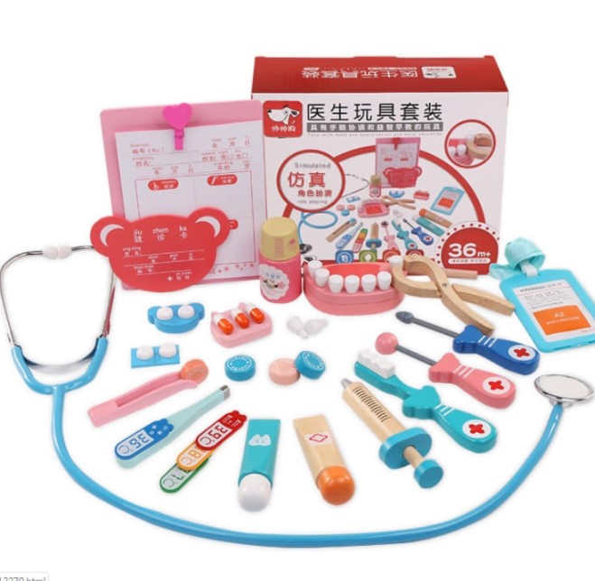 Bộ đồ chơi gỗ bác sĩ nha khoa bằng gỗ đẹp cho bé