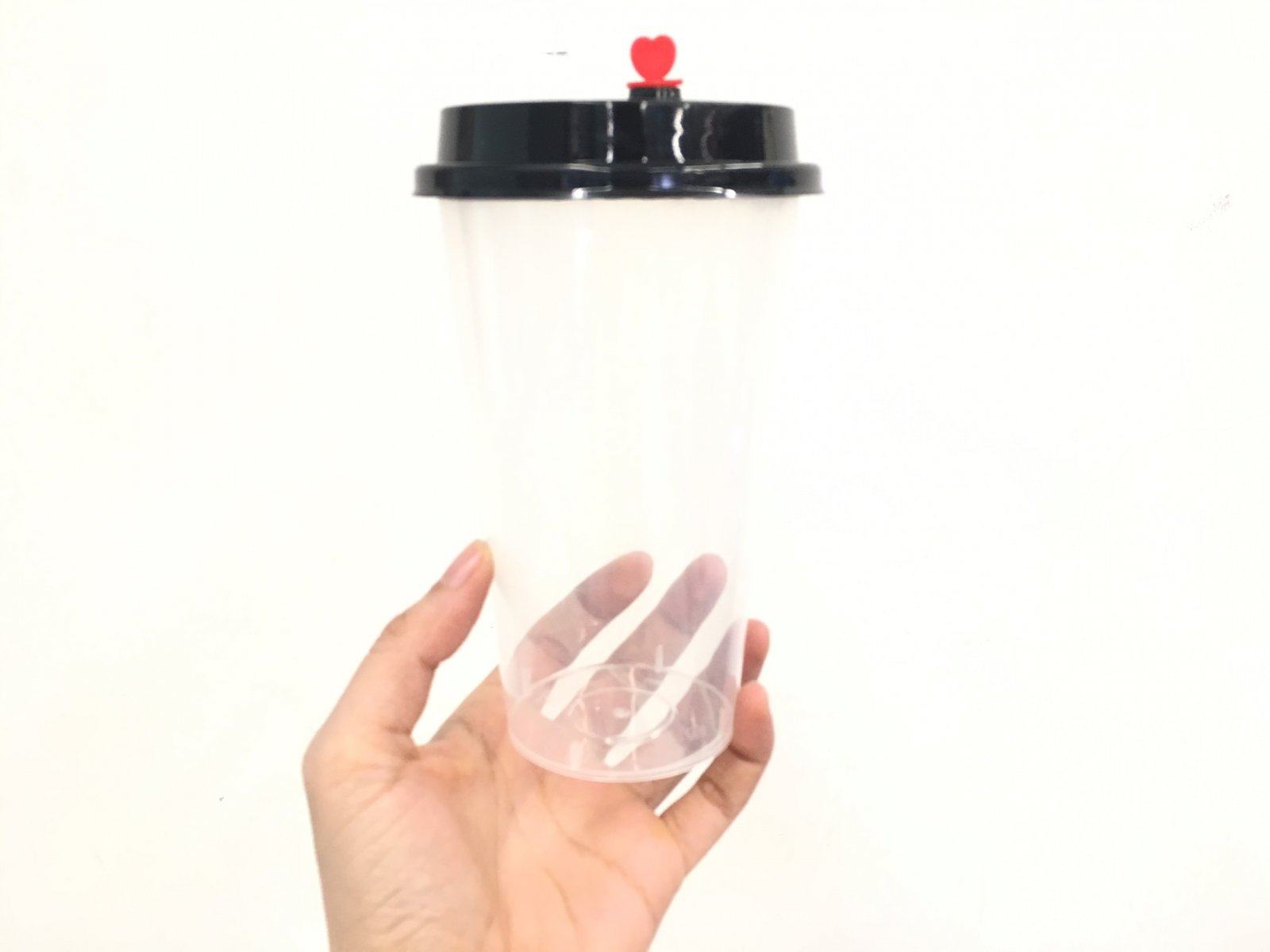 Ly nhựa take away nắp tim 500ml