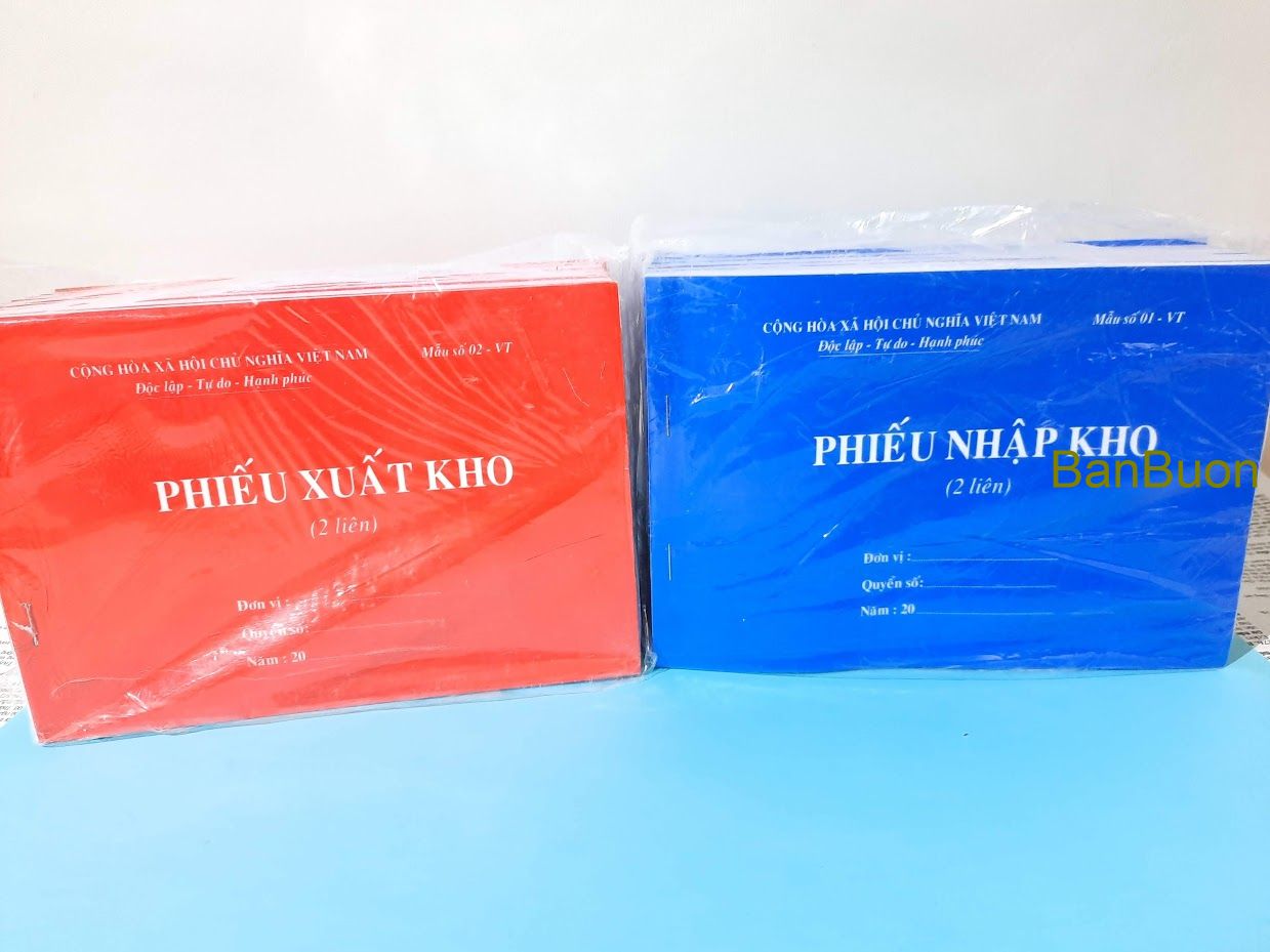 [ Bán buôn ] Phiếu xuất kho, nhập kho 2 liên, 3 liên A5 - Loại dày.