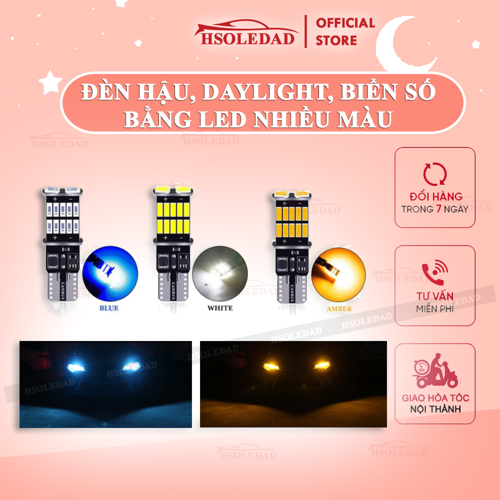 Bóng led t10 w5w, chip 4014, 26 bóng, siêu sáng gắn demi, xi nhan, biển số, nội thất xe máy, ô tô