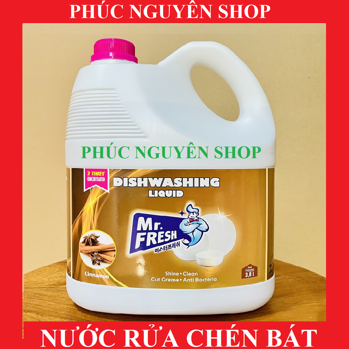 Can nước rửa chén bát an toàn thương hiệu mr fresh hương quế 3,8l pns290