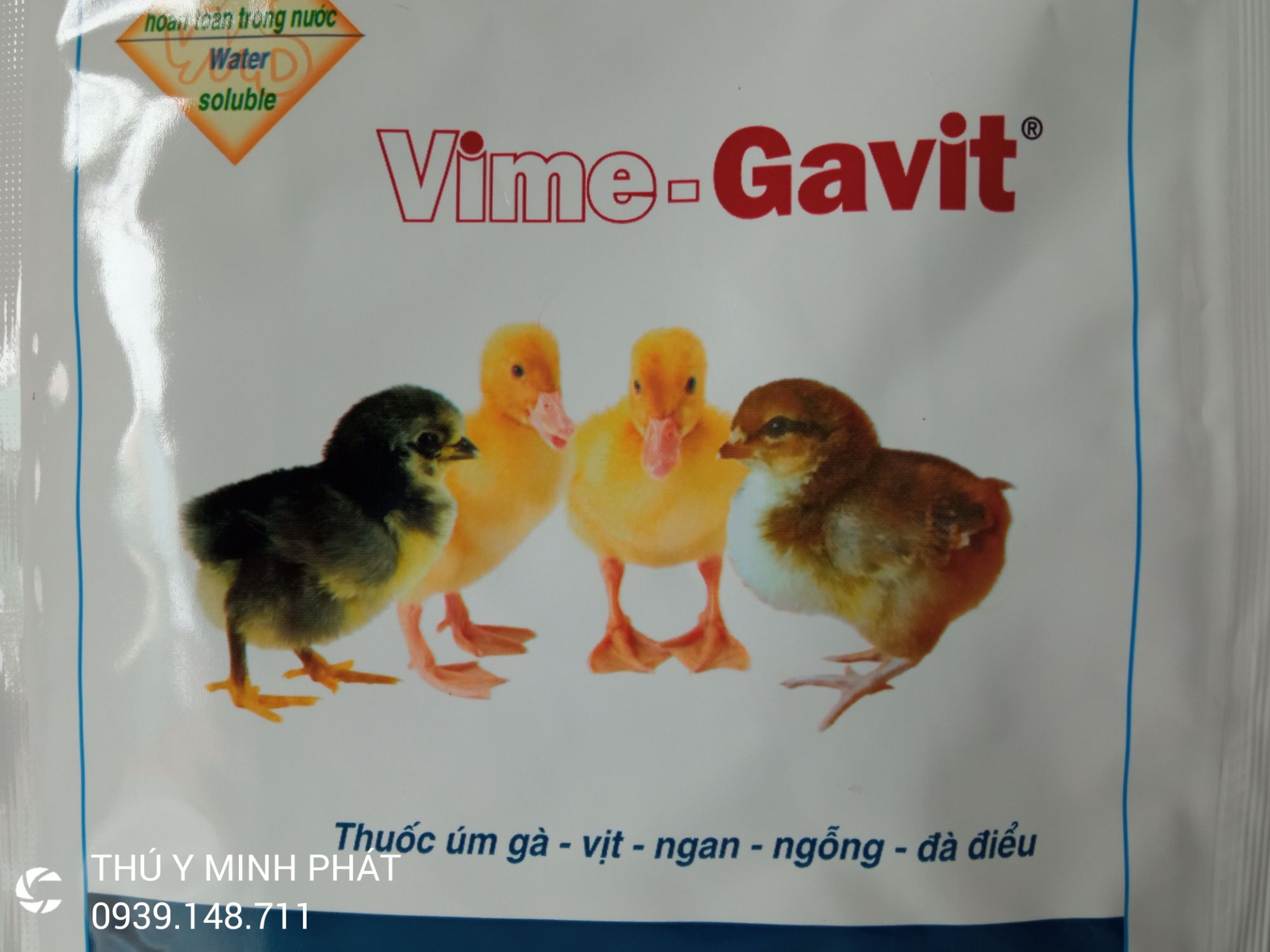 ÚM GÀ VỊT VIME GAVIT gói 50g chuyên  gà vịt ngang, giảm tỷ lệ hao hụt giai đoạn úm
