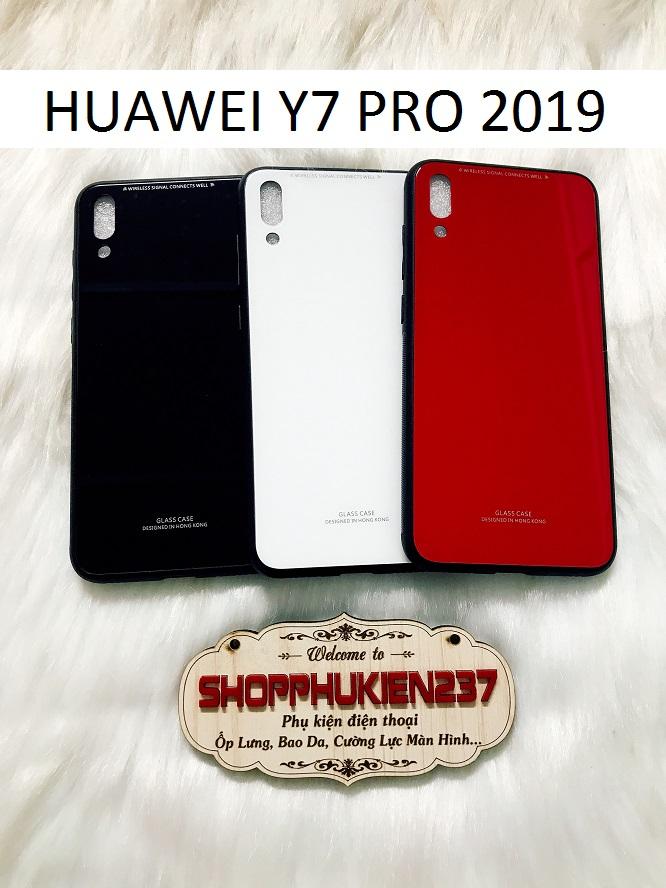 [HCM]ỐP LƯNG HUAWEI Y7 PRO 2019 ỐP GƯƠNG CƯỜNG LỰC CAO CẤP VIỀN DẺO ĐEN