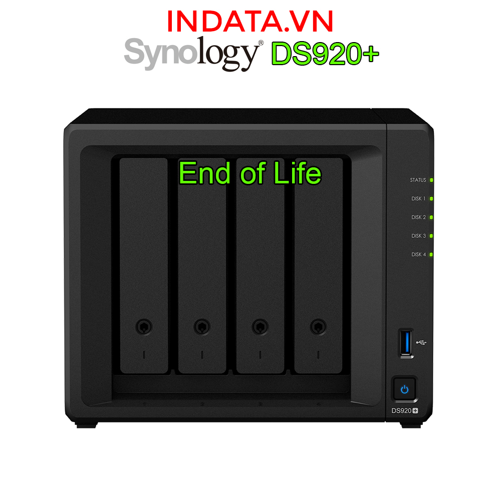 Ổ cứng mạng NAS Synology DiskStation DS920+ CPU Intel 4-core 2.0GHz, RAM 4GB, 2x 1GbE, 4bay [Sản phẩm đã dừng sản xuất]
