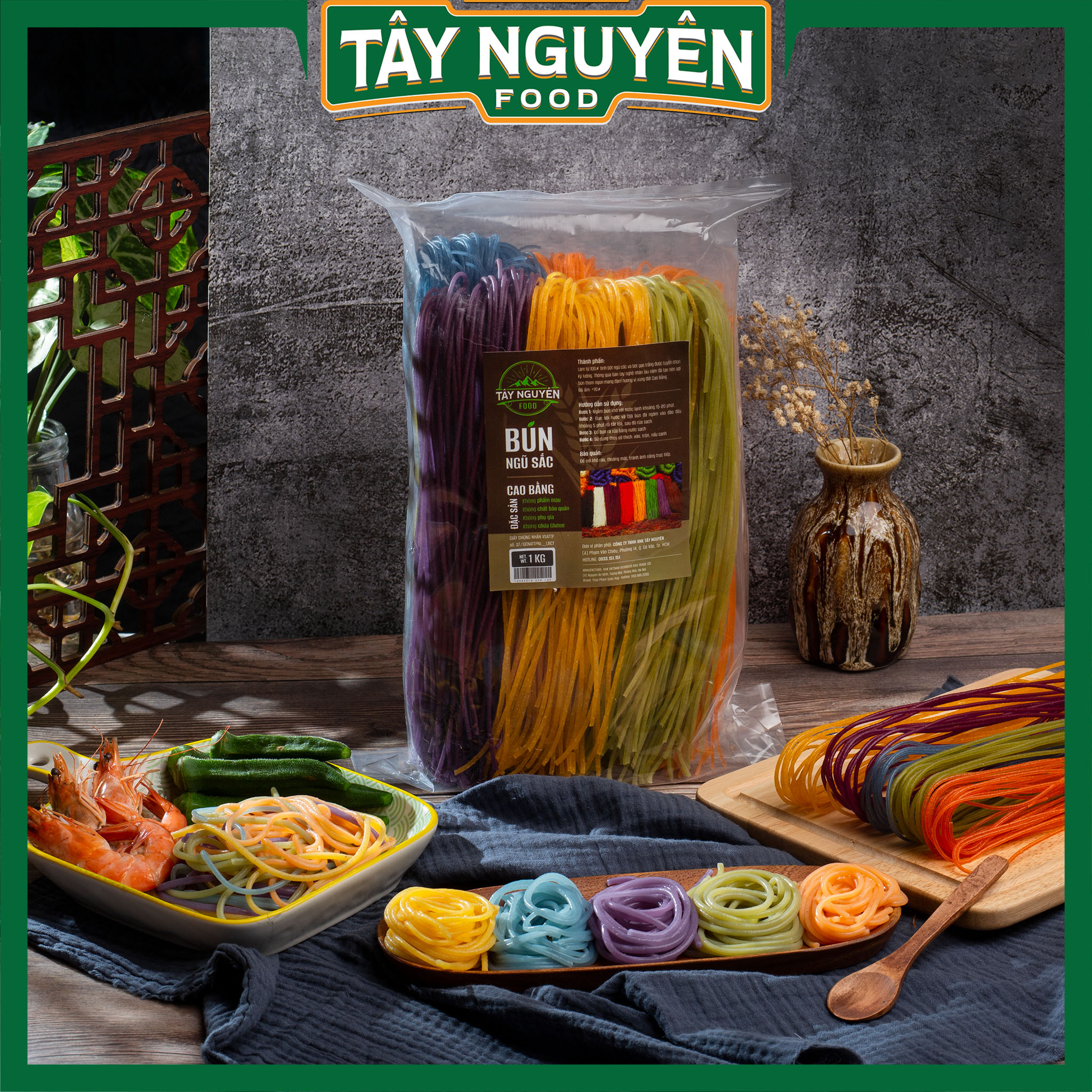 Bún gạo ngũ sắc eat clean, healthy 1kg