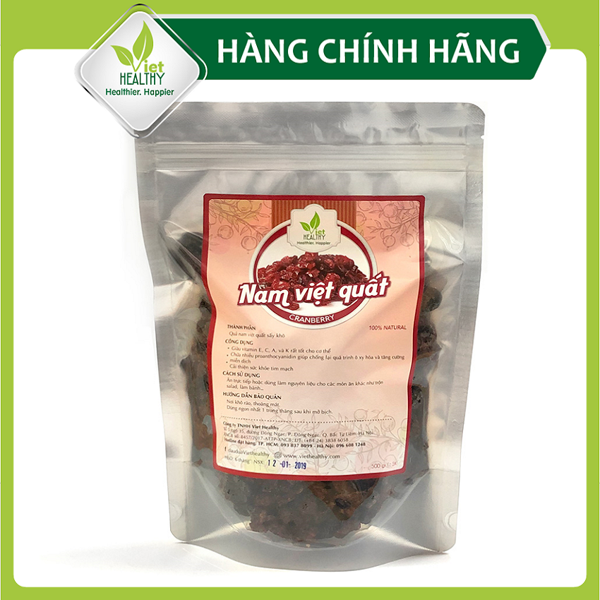 Nam việt quất khô Mỹ 500g, giàu chất chống oxi hóa, vitamin C, Vitamin K, Vitamin E, chất xơ, cải thiện miễn dịch