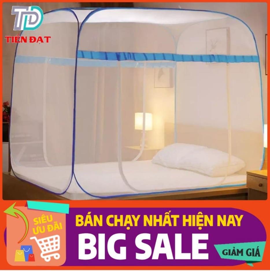 Màn tự bung đỉnh vuông loại màn tự bung người lớn gấp gọn tiện dụng,đầy đủ kích thước 1m6,1m8,2m