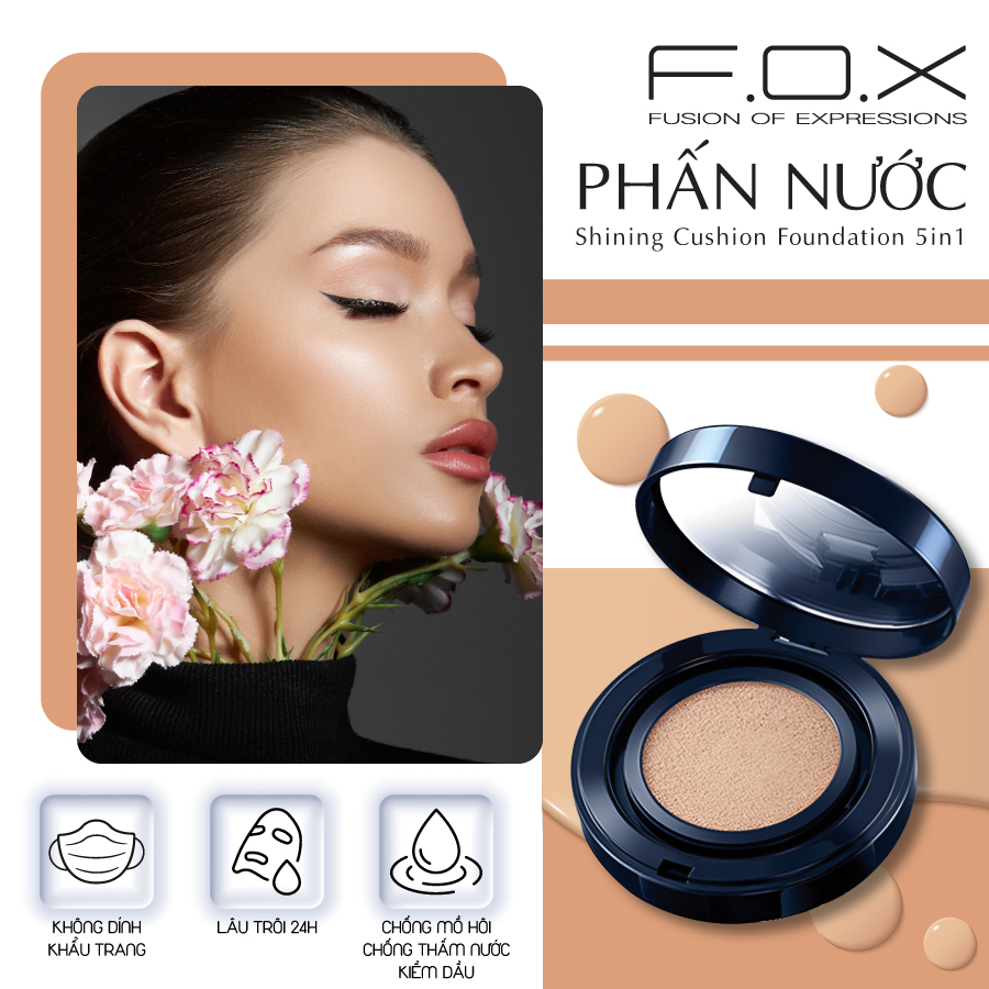 Phấn nước siêu mịn fox - spf50★★★ super smooth shining cushion foundation 15g