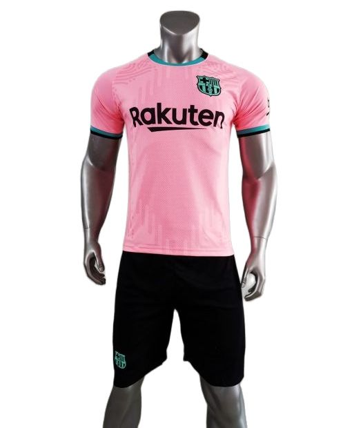 Thanh Lý Nhanh Bộ Quần Áo Bóng Đá Barca Barcelona 2021 Màu Hồng Vải Thun Lạnh Cao Cấp