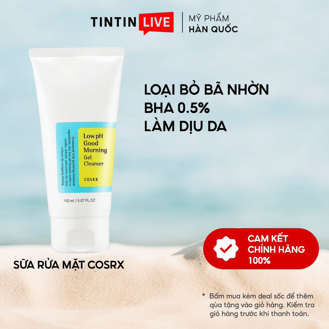 Sữa Rửa Mặt COSRX Low pH Good Morning Gel Cleanser 150ml - Gel Rửa Mặt COSRX SRM Tràm Trà